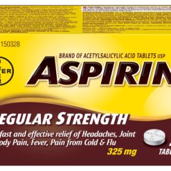 Aspirin 325mg Regular Strength Tablets Small Bottle