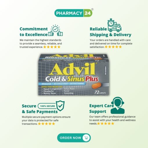 Advil Cold & Sinus Plus Caplets- Fast delivery (2)