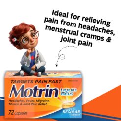 Grab Now Motrin IB Liquid Gels 72 Capsules