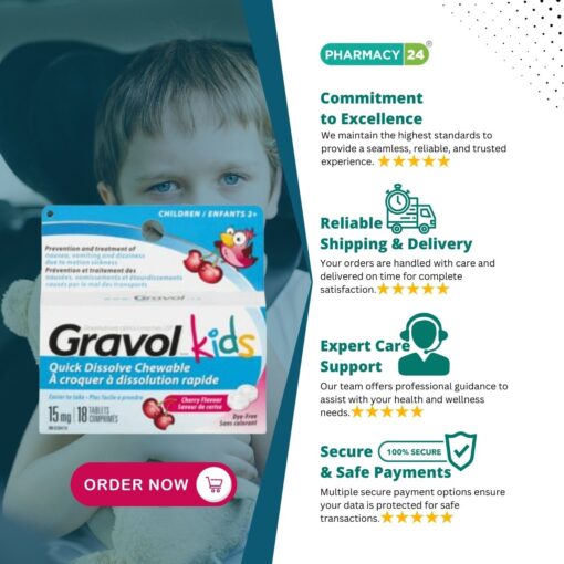 Gravol Kids Quick Dissolve Chewable Tablets - Fast Delivery