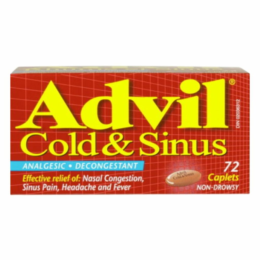 Buy Advil Cold and Sinus Caplets Temporarily Relieve Pain, Fever, and Nasal Congestion