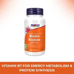 Biotin 5,000 mcg Veg Capsules 60 caps. (Now Foods)