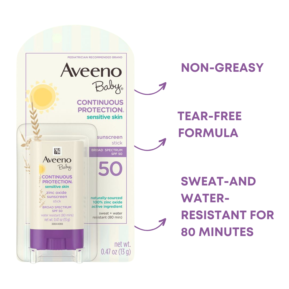 Aveeno Baby Sensitive Skin Mineral Sunscreen Stick SPF 50 57 OFF