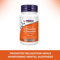 NOW FOODS L-Theanine 200 mg Veg Capsules-1