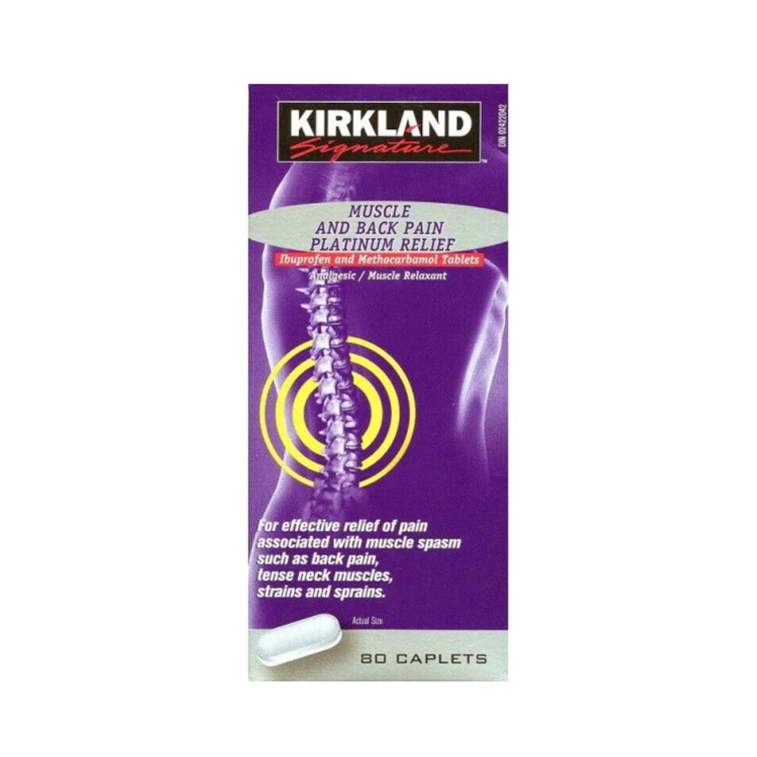 Kirkland Signature Muscle and Back Pain Platinum Relief - 80 Caplets -  Pharmacy 24