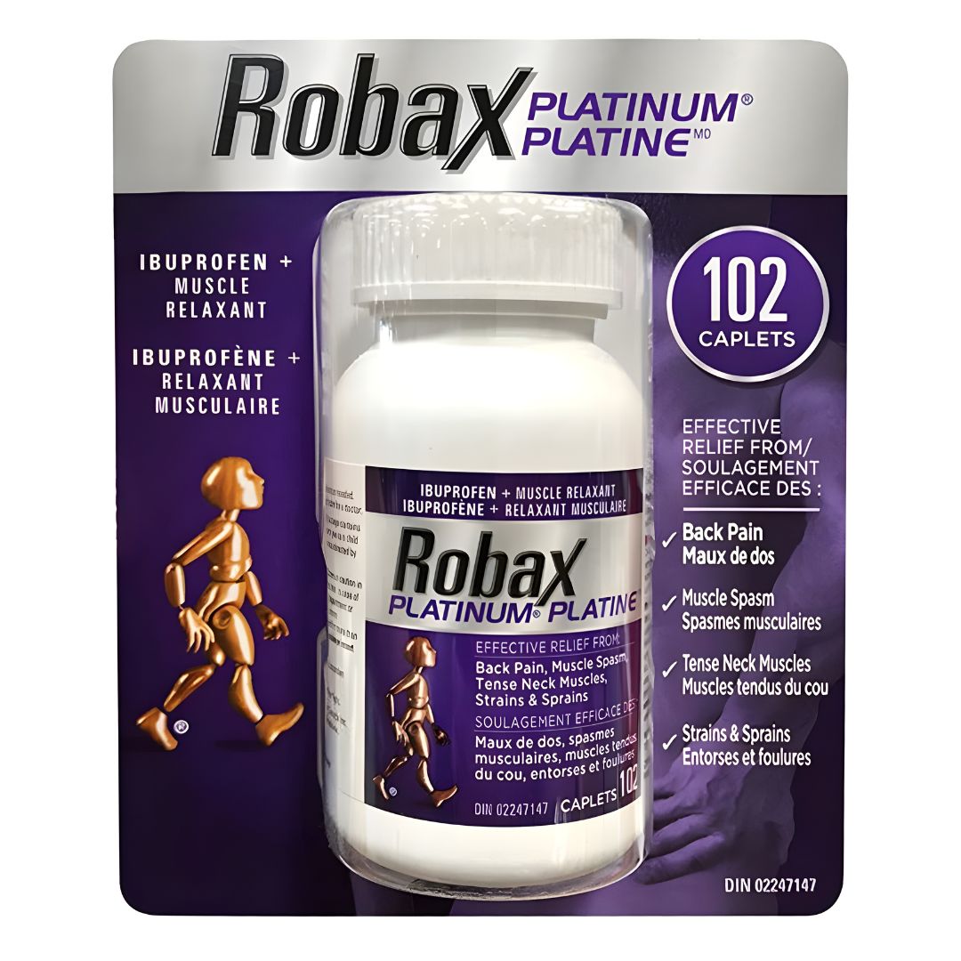 Robax Platinum Pain Reliever and Muscle Relaxant – 18 Count - CTC Health