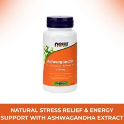 NOW Supplements Ashwagandha Extract 400mg Vegetable Capsules 90 caps.
