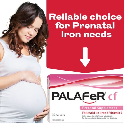 Buy Palafer CF Prenatal Supplement Folic Acid Iron Vitamin D 30 Capsule