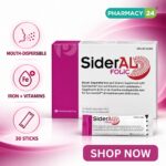 SiderAL FOLIC iron and folate supplement 30 sachets SiderAL® FOLIC 30-sachet pack with 30 mg Sucrosomial® Iron, folate and vitamins C, D, B6 and B12.